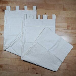 Vermont Country Store Insulated Muslin Curtains Panels Tab Top 54x41 Lined Cream